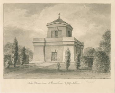 Trentham - The Mausoleum: sepia drawing, 1840 (drawing)