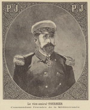 Vice-Admiral Fournier, commander of the French Navy's Mediterranean Squadron (litho)