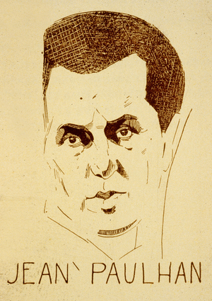 Jean Paulhan (1884-1968) French critic, drawing by Jean de Bosschere (1878-1953) 1935