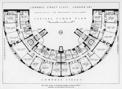 Flats, Lowndes Street, London SW1 (litho)