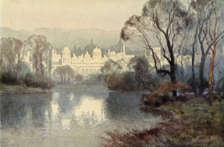 Whitehall from St James's Park (colour litho)