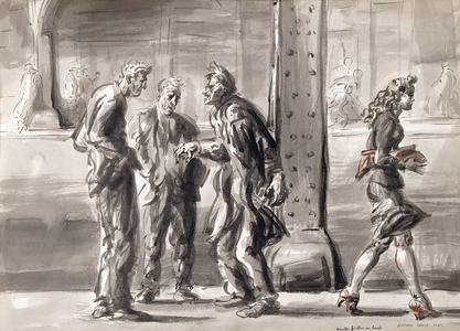 Under the El, 1944 (watercolor and wash on paper)