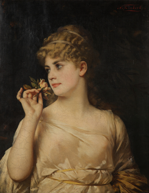 In the Time of Roses (oil on canvas)