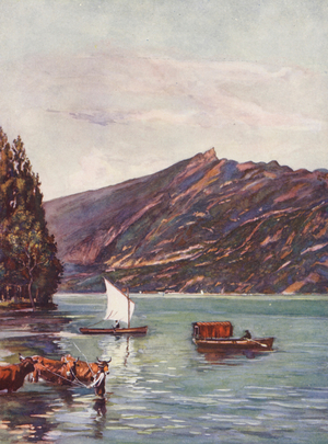 France: Le Lac Du Bourget (colour litho)