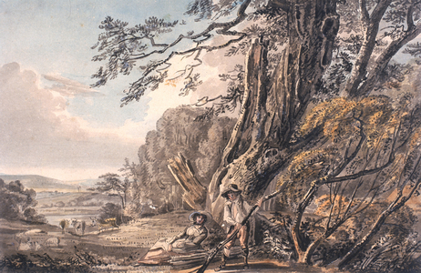 Landscape with Figures (ink, pencil & w/c on paper)