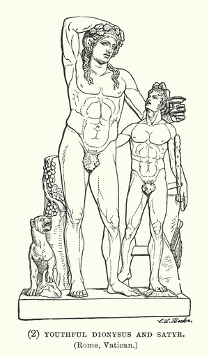 Youthful Dionysus and Satyr (engraving)
