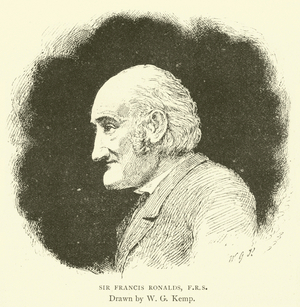 Sir Francis Ronalds, FRS (engraving)