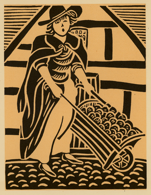 Old London: Orange seller (woodcut)