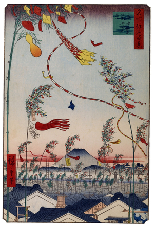 Japan: Autumn: The City Flourishing, the Tanabata Festival. Image 73 of '100 Famous Views of Edo'. Utagawa Hiroshige (first published 1856-59)
