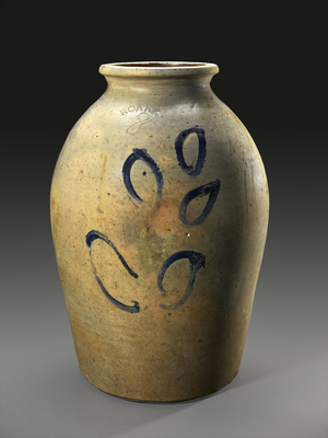 Jar, c. 1868-1884 (salt-glazed stoneware with cobalt)