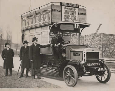 Pre-War London Bus Lent to Vancouver, c.1935 (b/w photo)