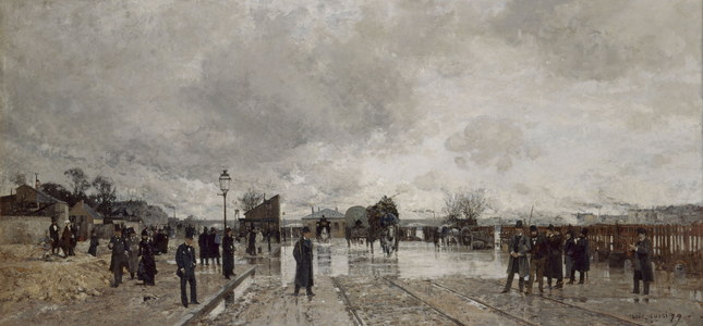 A corner of Bercy during the flood, 1879 (oil on canvas)