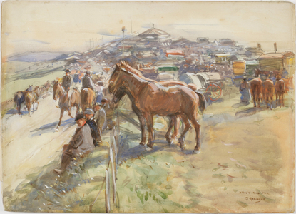 Brough Hill Fair (pencil & watercolour on paper)