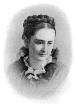 Mrs. Samuel L. Clemens, Mark Twain's wife, 1873, from 'Mark Twain' by Paine, 1912 (print)