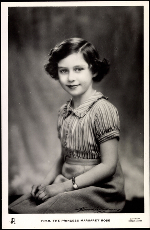 Ak H.R.H. The Princess Margaret Rose, Sister of Queen Elizabeth II  (b/w photo)