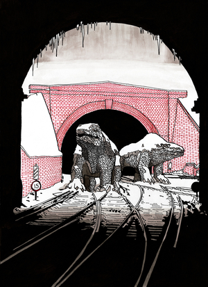 Crystal Palace Monsters, 2013, (ink on paper)