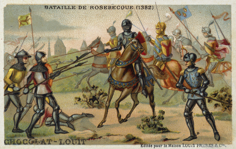 Battle of Rosebecque (Roosebeke), Flanders, 1382 (chromolitho)