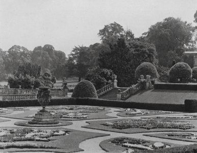 Terrace Garden at Castle Ashby, Northamptonshire (b/w photo)