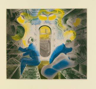 Diving Controls Number 1, 1941 (colour litho)