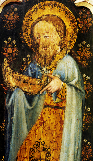 St Jude, detail of the rood screen, St Helen's Church, Ranworth, Norfolk, UK (tempera on wood)