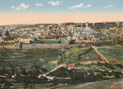 Jerusalem: Jerusalem, Jerusalem from the Mount Olives (coloured photo)