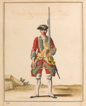 36th Regiment of Foot, 1742 circa (engraving)