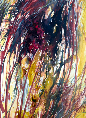 Tropical rainstorm, 2017 (watercolour)