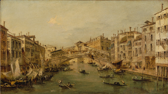 Venice: The Rialto (oil on wood)