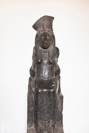Statue of the goddess Sekhmet , enthroned,from the temple of Mut at Karnak