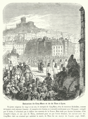 Execution de Cinq-Mars et de de Thou a Lyon (engraving)