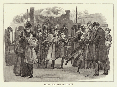 Studies of Life and Character at a Railway Station (engraving)