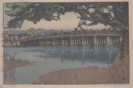 Seta Bridge, 1933 (polychrome woodblock print)