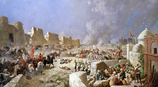 Uzbekistan: Russian troops taking Samarkand, June 8, 1868. Nikolay Karazin (1842-1908)