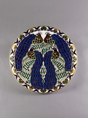 Charger, c.1911-12 (glazed earthenware with enamel & gilding)