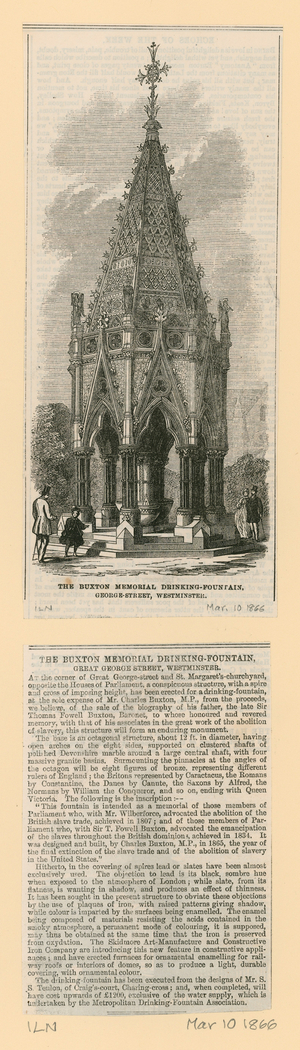 The Buxton Memorial Drinking Fountain, St Margaret's Westminster (engraving)
