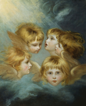 Heads of Angels - Portrait of Miss Francis Isabel Ker Gorden,  (oil on canvas)