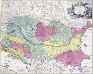 Geographical Map of the Theatre of War, showing the Kingdom of Hungary in the main, 1771 (hand-coloured engraving.)