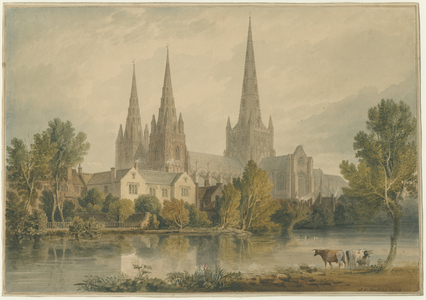 Lichfield Cathedral - South West View: water colour painting, 1813 (painting)