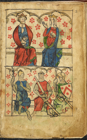 Brutus and Innogent (above); Locrin, Kambere and Albanac (below)