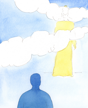 We distance ourselves from Christ by our carelessness and lukewarmness, 2004 (w/c on paper)