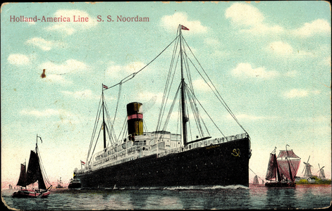 HAPAG, S.S. Noordam, steamship, sailboats