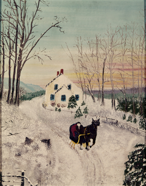 Going to Town, 1940 or earlier (oil on pressed wood)