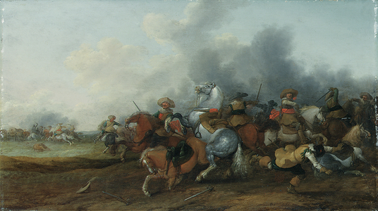 A cavalry skirmish, 1632 (oil on panel)