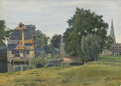 Houghton Mill, Near St Ives, Huntingdonshire, 1889 (pencil & watercolour on paper)