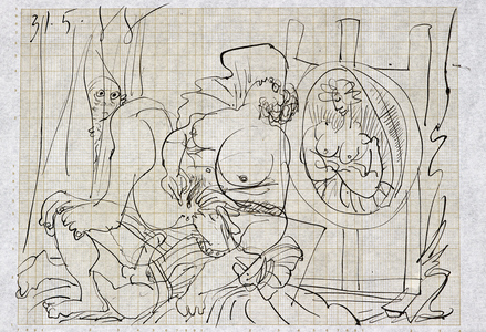 Picasso sketches 147, 1988 (drawing)