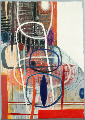 Listening Distance, 1995 (colour woodcut on cream laid paper)