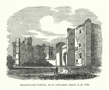 Brancepath Castle, as it appeared about AD 1700 (engraving)