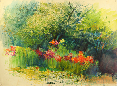 Flowers, 1964 (gouache on paper)