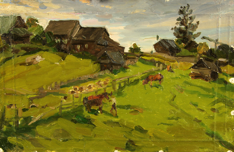 Russian Village, 1960s (oil on canvas)