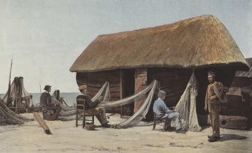 Etretat, Une caloge sur la plage (colour photo)